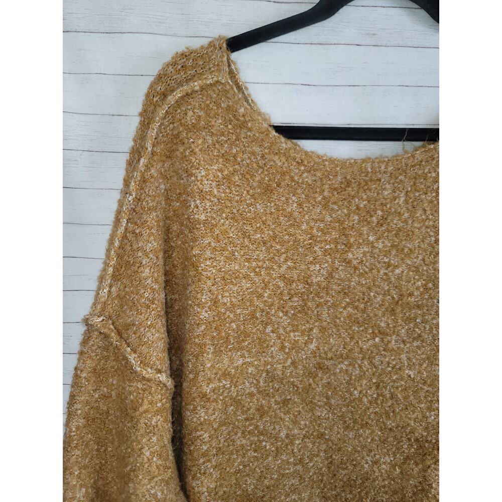 Free People Moira Wool-Blend Slouchy Tunic Sweater in Honeycomb, sz small - Picture 10 of 13